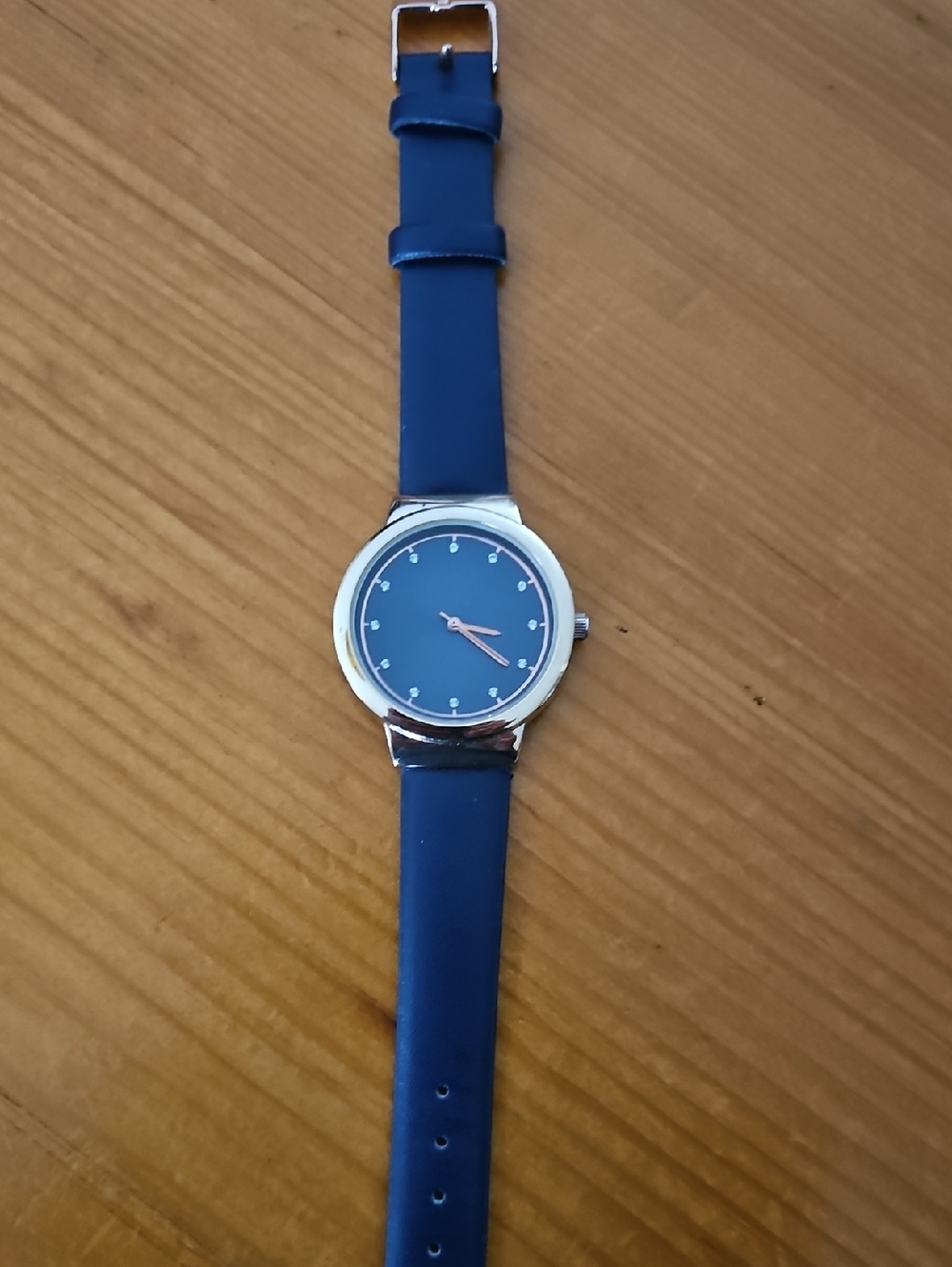 Ladies LBVYR Rose Goldtone Blue Band Casual Watch